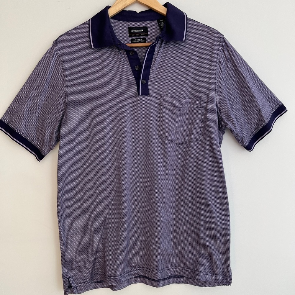 COTTON REEL Short Sleeve Polo Shirt Double Mercerized 100% Cotton Casual Office